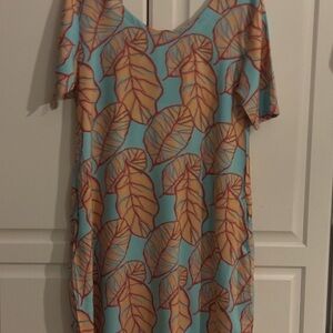 Anna Ocean NWT blue orange Dress small lightweight short sleeve‎